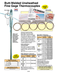 Thumbnail of document Data Sheet - CHAL-003 Butt-Welded Unsheathed Fine Gage Microtemp Thermocouples